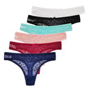 5 PCS/Set Sexy Lace Thong Women Low Waist Panties Transparent Underwear Ladies Lingere Panty Underware Womens G String 87169