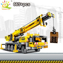 HUIQIBAO Engineering Truck Tech Building Block City Construction Toy For Children Boy Adults Excavator Bulldozer Crane Car Brick
