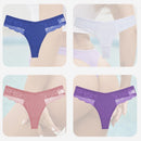 4PCS/Set Sexy Women Cotton Panties Lace Thong Underwear for Female Intimates Lingerie T-Back Floral Hollow Out Plus Size Panties