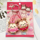 Kawaii Sanriod Accessories Kitty kuromi My Melody Cartoon Silicone Case Backpack Pendant Keychain Anime Toys for Girls Gifts