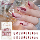 Fake Nails Art Nail Tips Press on False with Designs Set Full Cover Artificial Short Packaging Kiss Display Clear Tipsy Stick
