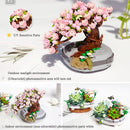 Mini Bouquet Building Blocks Flowers Succulent Cherry Blossom Bonsai 3D Model Home Decoration Children&