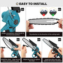 6 Inch Mini Electric Chain Saw With Battery Indicator 1500W 88V Rechargeable Woodworking Tool For Makita Battery 18V EU Plug