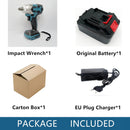18V 2 In 1 Brushless Cordless Electric Impact Wrench 1/2Inch Power Tools 15000Amh Li Battery LED light Adapt To Makita Battery