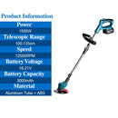 Electric Folding Lawn Mower Cordless Lawn Trimmer with 2 Lithium Batteries 8 Accessories Adjustable Handheld Power Tools