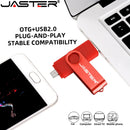 3 IN 1 Metal OTG 64GB Flash Drive USB 2.0 32GB Mini Pen Drives Red Custom Logo 16GB Memory Stick Gifts Key Chain 8GB U Disk 4GB