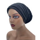 Candy Color Ladies Head Wraps Muslim Hijab Bonnets Fashion Headgear Trending Elastic Full Body Pleated Turban Cap for Women