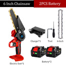 6 Inch Handheld Electric Saw.2PCS Lithium Battery with Indicator.Portable Mini Pruning Chainsaw Garden Woodworking Cutting Tool