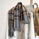 Luxury Plaid Scarf Winter Warm Cashmere Women Long Pashmina Foulard Female Scarves Lady Tassel Shawl Wraps 2022 Design New