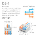 Mini Quick Wire Conductor Connector Universal Compact 2/3 Pin Splicing Push-inTerminal Block 1 in multiple out with fixing Hole