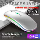 Wireless Mouse with RGB LED Backlight Mice USB Rechargeable Bluetooth Gaming Mouse for Computer Laptop PC 1600DPI Mause Gamer