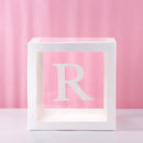Baby Shower Box Custom Alphabet Name Transparent Balloon Box Birthday Party Decoration Kids DIY Wedding Baby Shower Suppiles