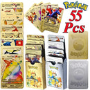 New Pokemon Cards Metal Gold Silver Vmax GX Card Box Charizard Pikachu Rare Collection Battle Trainer Card Children Toys Gift