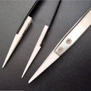 Straight Aimed Ceramic Tweezers for Electronics Soldering with Stainless Steel Handle Black Tweezers Hand Tool Precision Tweezer