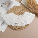 Linbaiway 2022 Lace Chiffon Doll Fake Collar Ladies Shawl Wrap Removable Detachable Embroidered False Collar Clothes Accessory