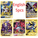 10000HP Arceus Vmax DIY Golden Pokemon Cards in English Iron Metal Pokmo Letters Kids Gift Game Collection Cards