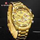 NAVIFORCE Watches For Men 2022 Luxury Original Classic Quartz Clock Analog Chronograph Sports Waterproof Steel Band Wrist Watch