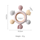 1pc Baby Teether Silicone Bracelet BPA Free Cute Animal Silicone Pendant Wood Ring Teething Rattle for Baby Accessories Toys