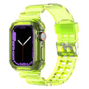 Clear Band + Case for Apple Watch 8 7 6 SE 5 3 2 Soft Transparent silicone Strap for iwatch Strap 40mm 44mm 42MM 41MM 45MM 49MM
