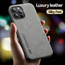 Ultra-thin Silky Feel Magnetic Phone Case For iPhone 13 11 12 14 Pro Max XS XR X 7 8Plus Luxury Texture Leather Protection Case