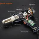 LCD Display Heat Gun 2000w Hot Air Gun Tool Handheld Electrical Heat Air Machine with 2-temp Settings 4 Nozzles