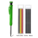 New Solid Carpenter Pencil Set Built-in Sharpener with 6 Refill Leads DeepHole Pencil Marking Tool Kit for Woodworking Architect