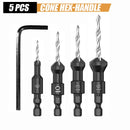 5pcs Countersink Drill Bit Carpentry Drill Set Drilling Pilot Holes For Screw Sizes #5 #6 #8 #10 #12 Drilling Woodworking Tools