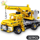 HUIQIBAO Engineering Truck Tech Building Block City Construction Toy For Children Boy Adults Excavator Bulldozer Crane Car Brick
