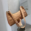 Crocodile Pattern PU Leather Handbag Female Shoulder Bag Fashion Ladies Armpit Bag Retro Casual Women Tote Small Clutch Dropship