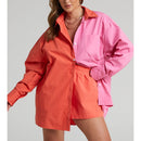 Women Tracksuits Shirt With Mini Shorts Cotton Two Pieces Sets Fashion Clothing Outfits Women Blouses Fashion Tracksuits