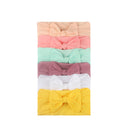 3/4/5/6Pcs/set Cute Bowknot Baby Headband Turban Solid Color Newborn Baby Girls Elastic Hair Bands Soft Nylon Hair Accessories