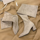 Sexy High Boots Women 2022 Winter New Fashion Over The Knee Warm Botas Mujer Suede Lace Up Pumps Sock Shoes High Heels Boots