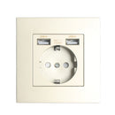 Depo Wall Type Dual USB Power Socket 2.1A, Electrical socket wall plug with usb, 16A 220V outlet, German EU Standard Socket