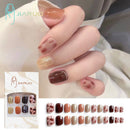 Fake Nails Art Nail Tips Press on False with Designs Set Full Cover Artificial Short Packaging Kiss Display Clear Tipsy Stick