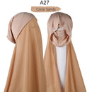 Women Muslim Instant Chiffon Hijab With Cap Underscarf Bonnet HIjabs Scarf Islam Headscarf Headwrap Turbante