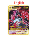 10000HP Arceus Vmax DIY Golden Pokemon Cards in English Iron Metal Pokmo Letters Kids Gift Game Collection Cards