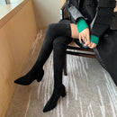 Sexy High Boots Women 2022 Winter New Fashion Over The Knee Warm Botas Mujer Suede Lace Up Pumps Sock Shoes High Heels Boots