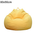 Lazy Sofa Cover Solid Chair Covers Without Filler Linen Cloth Lounger Seat Bean Bag Pouf Puff Couch Tatami Living Room Beanbags