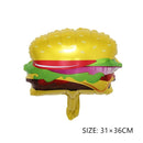 Small Large Ice Cream Pizza Burger Balloon Toy Hot Dog Donut Aluminum Film Balloon Happy Birthday Party Decoration Balloon Mini