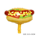 Small Large Ice Cream Pizza Burger Balloon Toy Hot Dog Donut Aluminum Film Balloon Happy Birthday Party Decoration Balloon Mini
