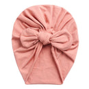 Solid Baby Cotton Beanies Cute Bear Ear Bowknot Turban Hats Sweet Soft 0-4T Elastic Caps for Newborn Baby Boy Girls Headwraps