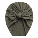 Solid Baby Cotton Beanies Cute Bear Ear Bowknot Turban Hats Sweet Soft 0-4T Elastic Caps for Newborn Baby Boy Girls Headwraps