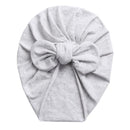 Solid Baby Cotton Beanies Cute Bear Ear Bowknot Turban Hats Sweet Soft 0-4T Elastic Caps for Newborn Baby Boy Girls Headwraps