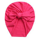 Solid Baby Cotton Beanies Cute Bear Ear Bowknot Turban Hats Sweet Soft 0-4T Elastic Caps for Newborn Baby Boy Girls Headwraps