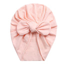 Solid Baby Cotton Beanies Cute Bear Ear Bowknot Turban Hats Sweet Soft 0-4T Elastic Caps for Newborn Baby Boy Girls Headwraps