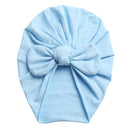 Solid Baby Cotton Beanies Cute Bear Ear Bowknot Turban Hats Sweet Soft 0-4T Elastic Caps for Newborn Baby Boy Girls Headwraps