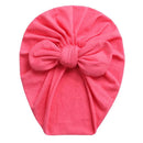 Solid Baby Cotton Beanies Cute Bear Ear Bowknot Turban Hats Sweet Soft 0-4T Elastic Caps for Newborn Baby Boy Girls Headwraps