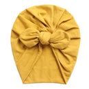 Solid Baby Cotton Beanies Cute Bear Ear Bowknot Turban Hats Sweet Soft 0-4T Elastic Caps for Newborn Baby Boy Girls Headwraps