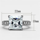 Vintage Rings TK1081 Stainless Steel Ring with AAA Grade CZ
