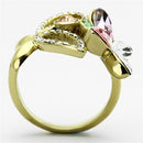 Gold Plated Rings TK1100 Gold - Stainless Steel Ring with Top Grade Crystal